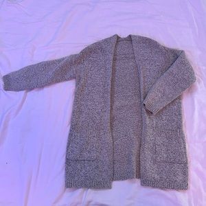 Ribbed popcorn grey cardigan, size S/M